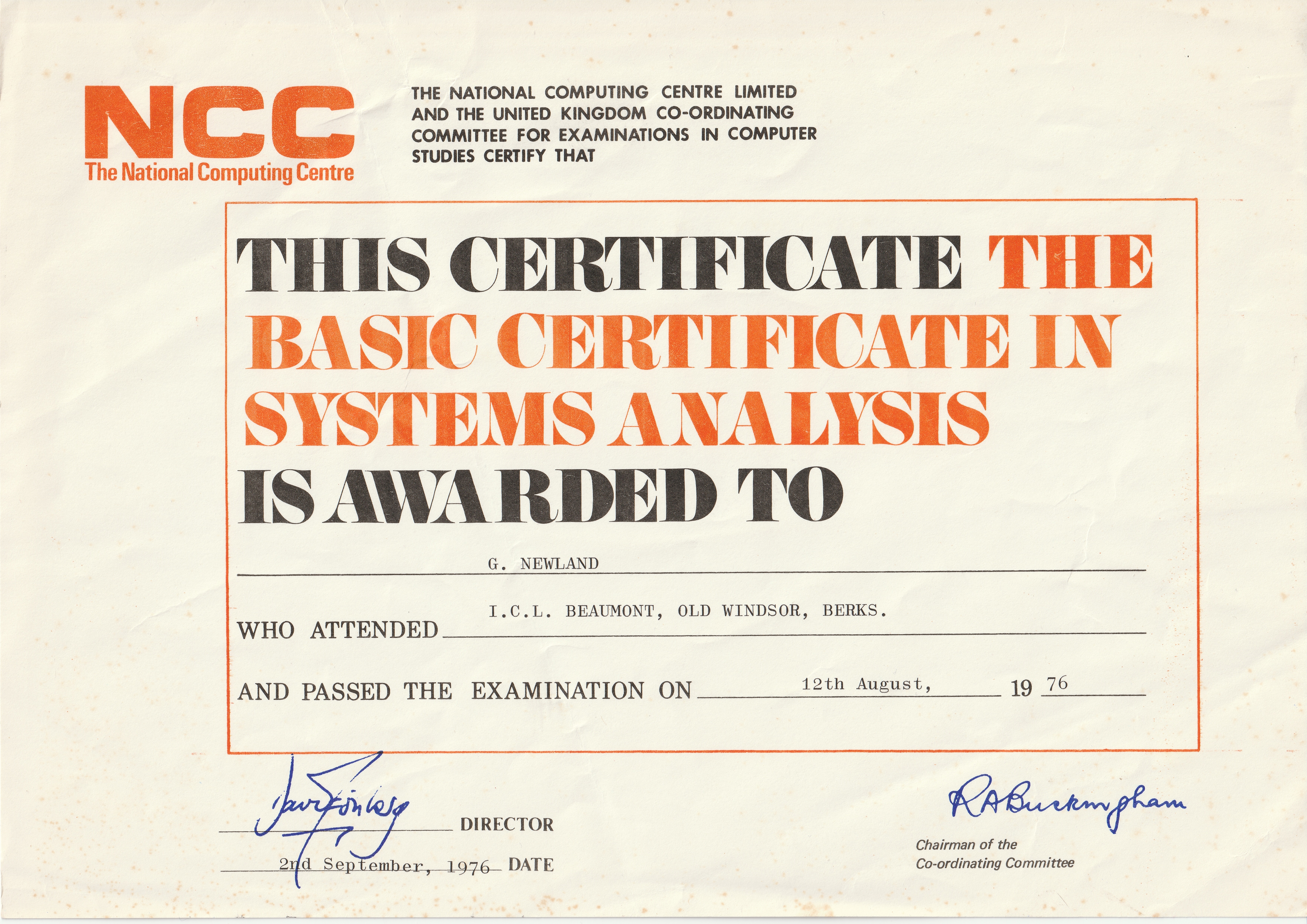 NCC certificate